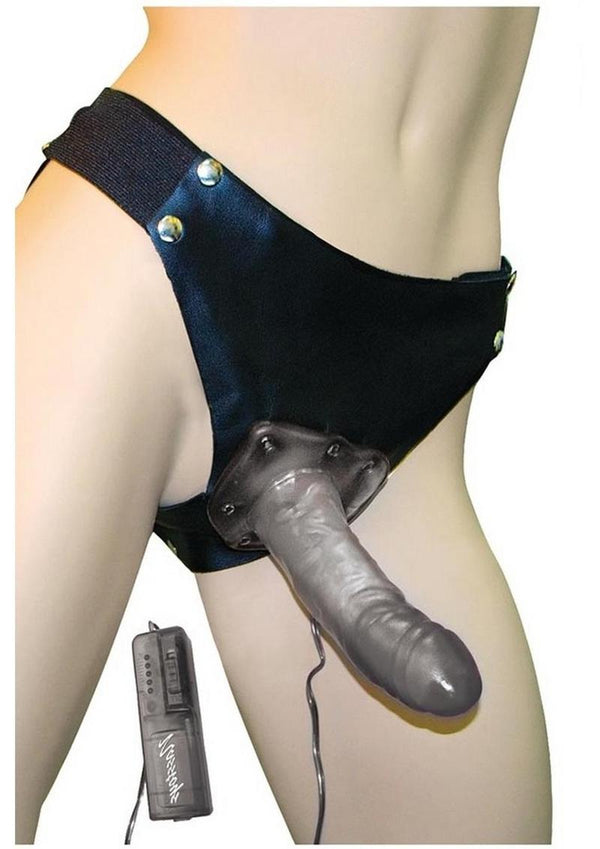 Crystal Jelly Vibrating Hollow Strap-On Harness