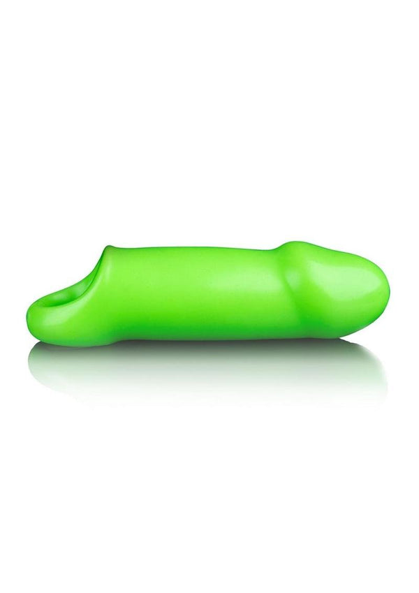 Ouch! Smooth Thick Stretchy Penis Sleeve - Glow In The Dark/Green