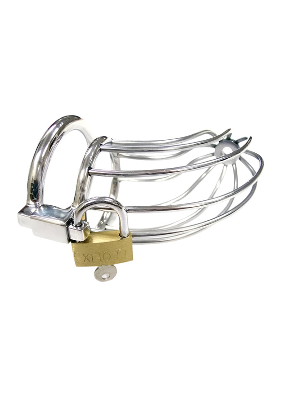 Rouge Stainless Steel Chastity Cock Cage with Padlock