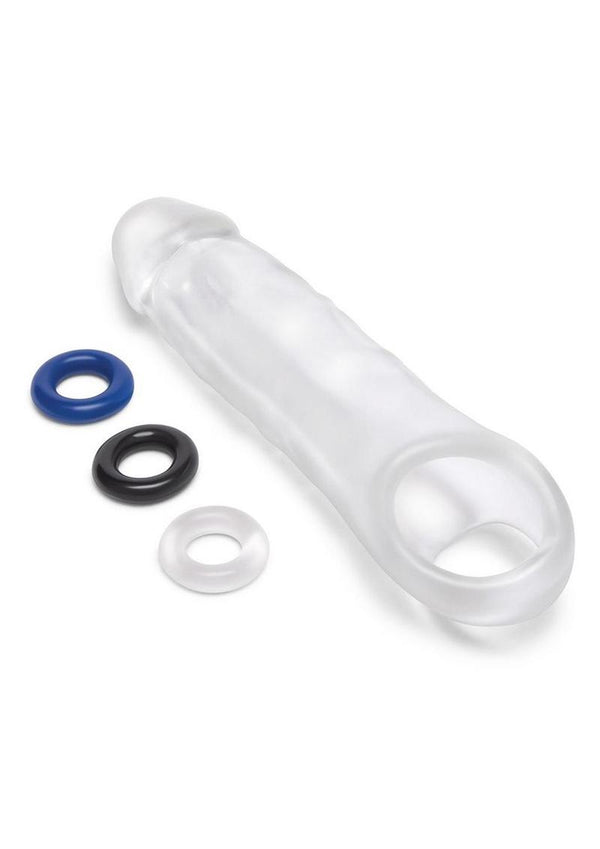 Girthy Clear View Penis Extender 2" with Ball Loop-Size Up