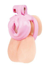 Blueline Bitchboy Degrading Mini Chastity Cage with Pussy Shape - Pink