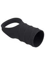 Levelz Silicone Cock Ring and Ribbed Sleeve - Black